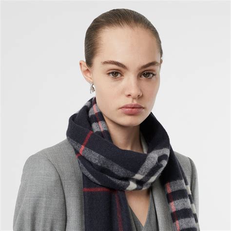 burberry navy cashmere scarf|Burberry cashmere scarf for women.